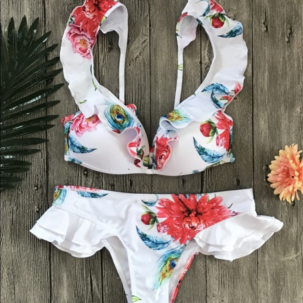 ♦️⛱Sweet Girl Floral Wavy Bikini - Picture 2 of 8